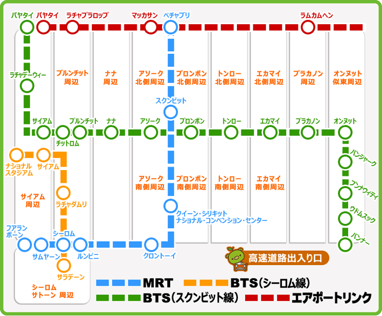 バンコク中心部路線マップ